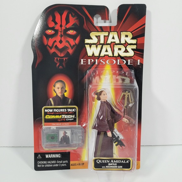 Hasbro Other - Star Wars Episode I Queen Amidala Battle Action Figure CommTech Chip Hasbro 1999